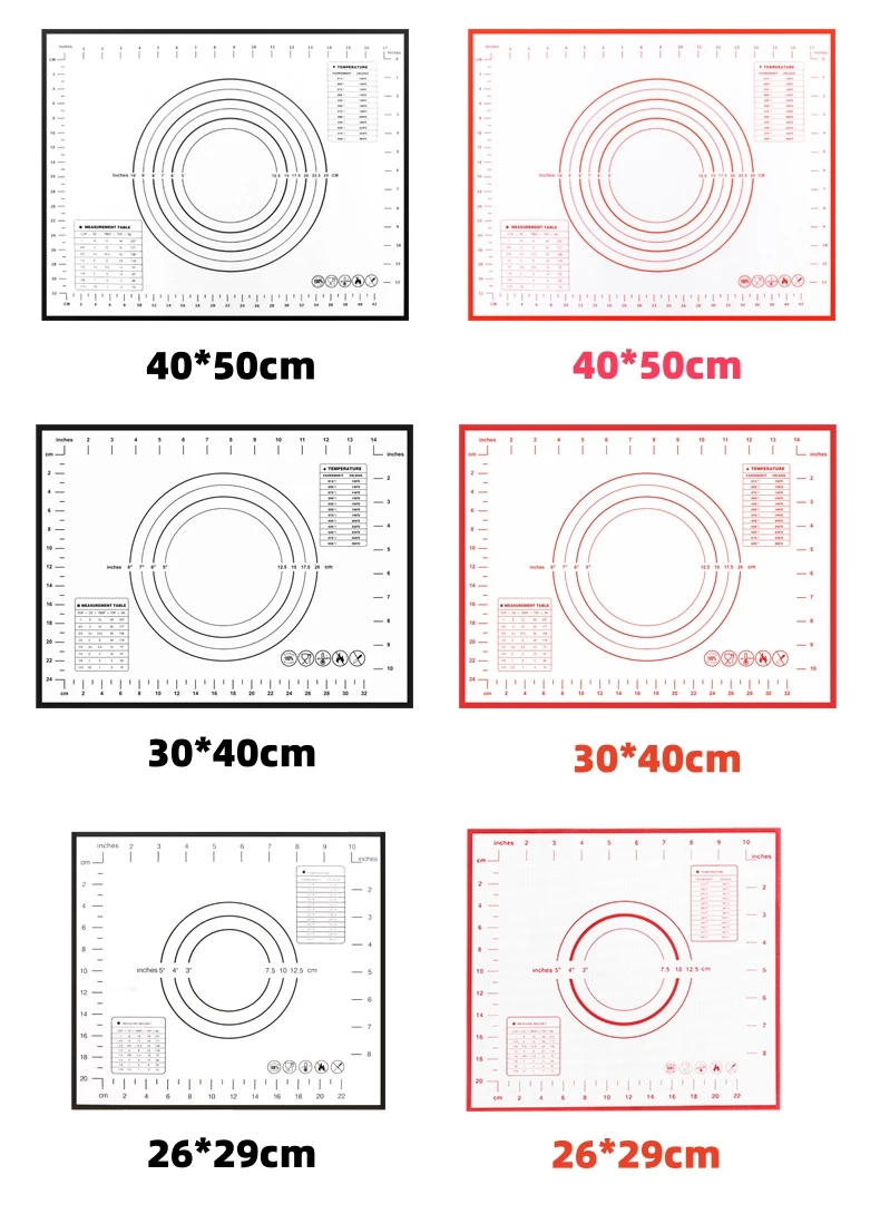 Silicone Baking Mat Kneading Pad Dough Mat Pizza Cake Dough Maker Kitchen Cooking Grill Non-Stick Gadgets Bakeware Pastry Mat