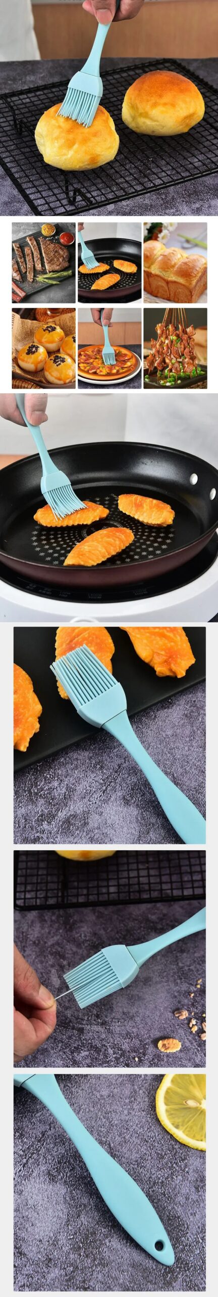 Silicone Oil Brush Barbecue Basting Brush Seasoning Sauce Cake Bread Butter Egg Heat Resistant Home Kitchen Baking Cooking Tools