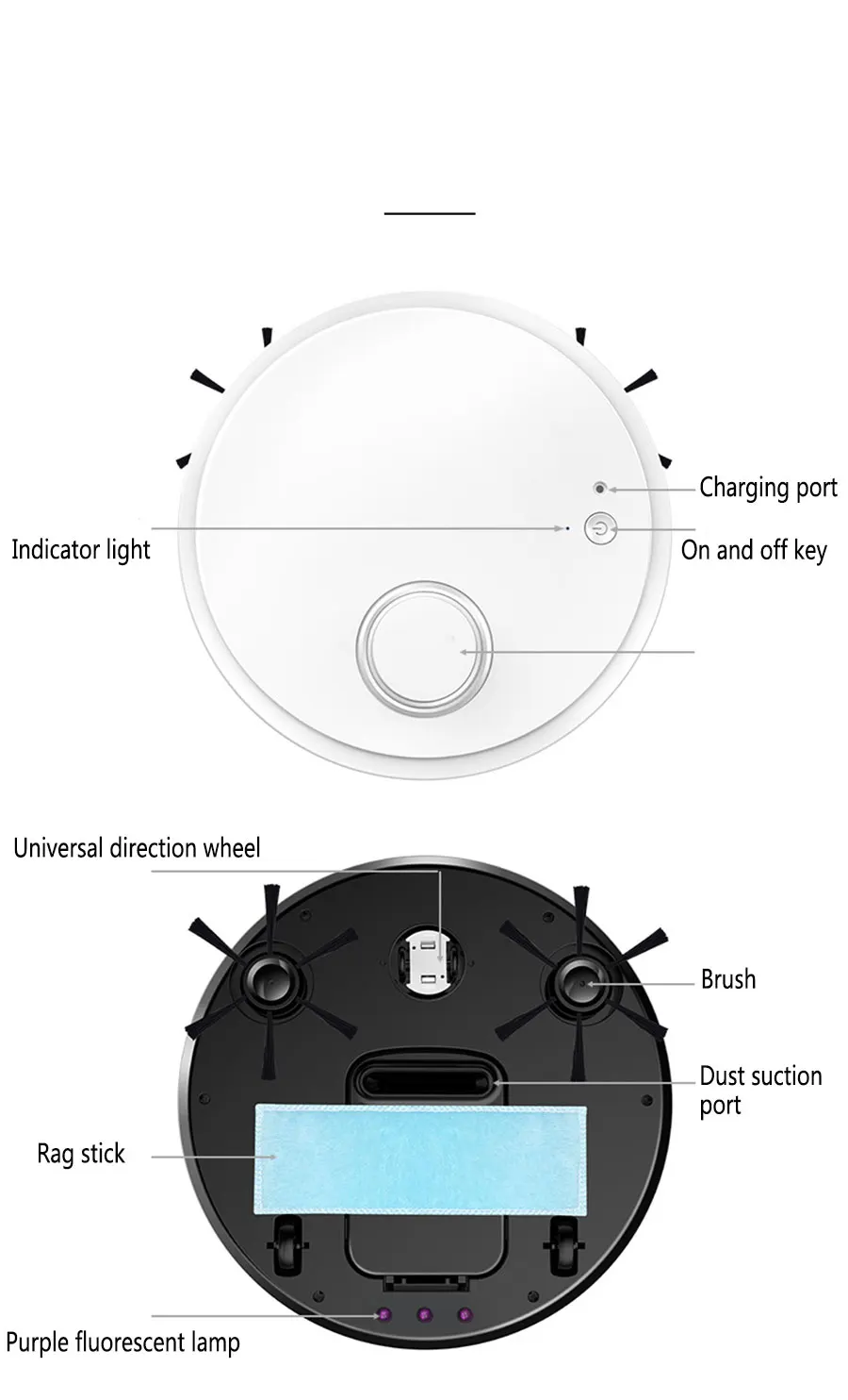 NEW Automatic Robot Vacuum Cleaner 3-in-1 Smart Wireless Sweeping Wet And Dry Ultra-thin Cleaning Machine Mopping Smart Home