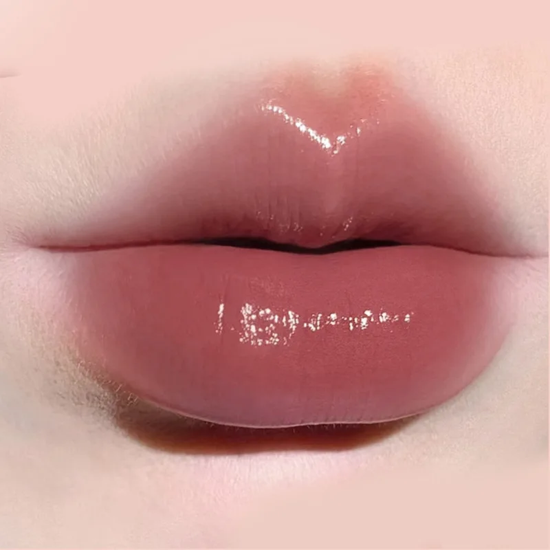 Low Saturation Mirror Water Light Solid Lip Gloss Mirror Russet Lipstick Moisturizing Lips Tint Nature Nude Lip Makeup Cosmetics