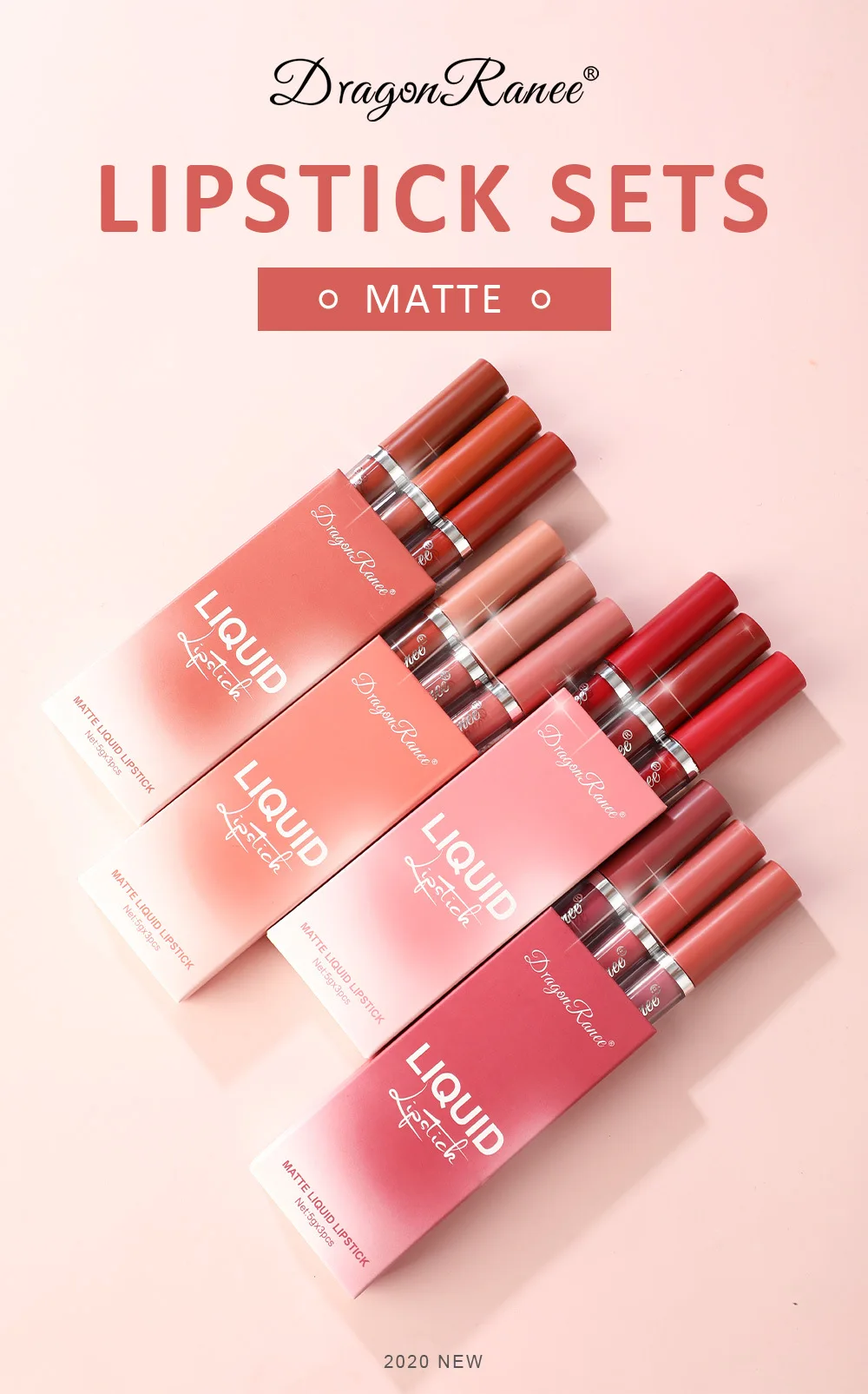 3 PCS Liquid Lipsticks Set Long Lasting Make Up For Women Korean Beauty Cosmetics Matte Lipsticks Waterproof Long lasting