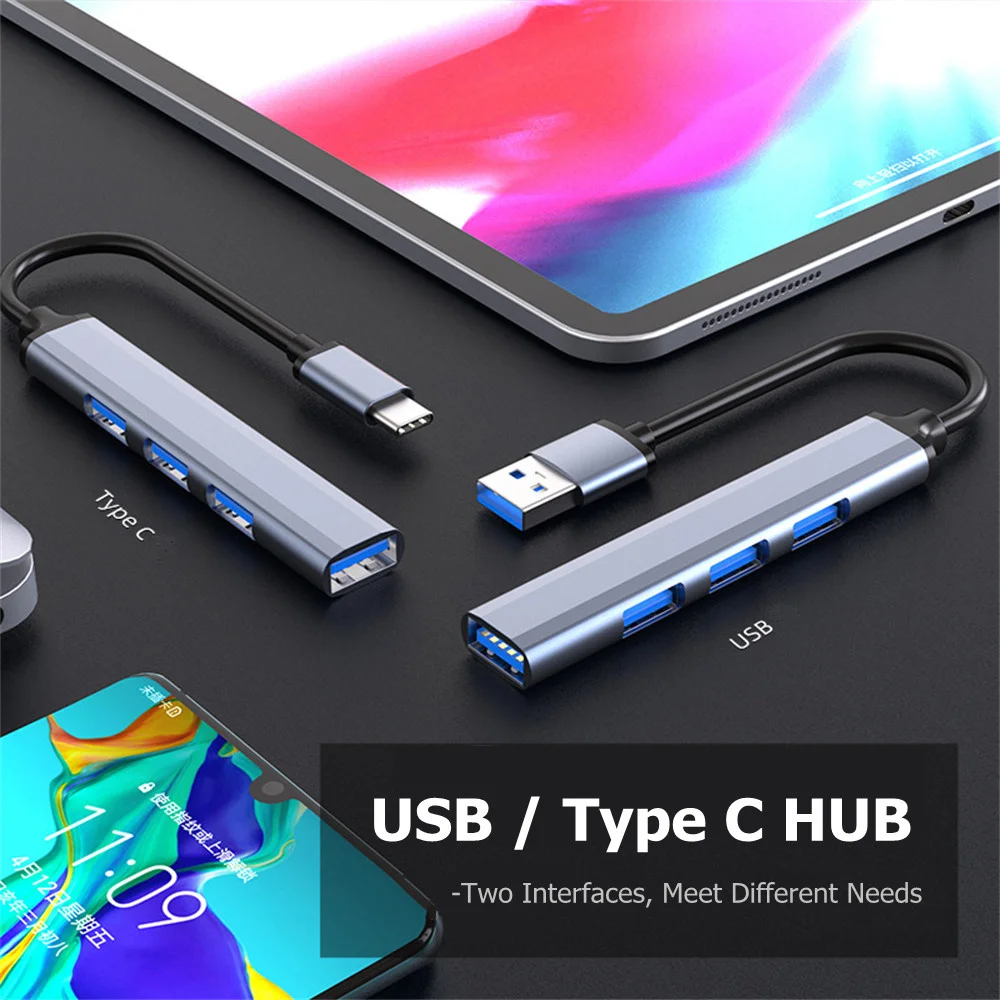 USB Type C HUB 3.0 3.1 4 Port Multi USB Splitter Adapter OTG For HUAWEI Xiaomi Lenovo Macbook PC Computer Accessories