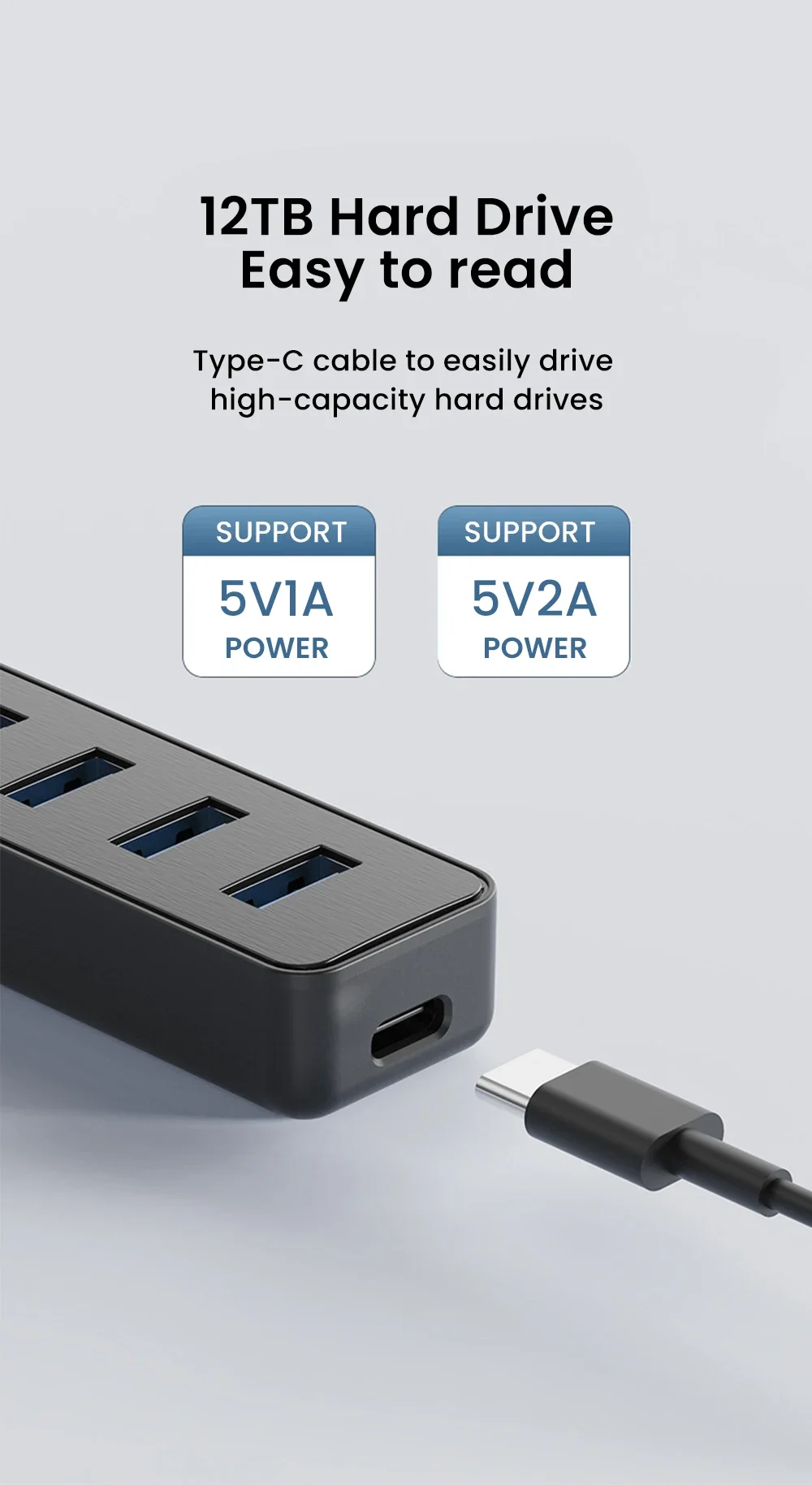 USB 3.0 Power Adapter 4 Port Multi USB Splitter Hub USB Hub 2.0 Type C HUB Multiple Expander High Speed For Computer Accessorie