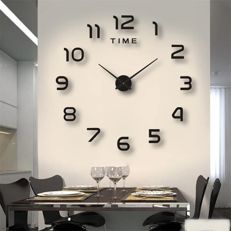 Fashion Modern Design Large Wall Clock 3D DIY Quartz Clocks Watches Acrylic Mirror Stickers Living Room Home Decor Horloge